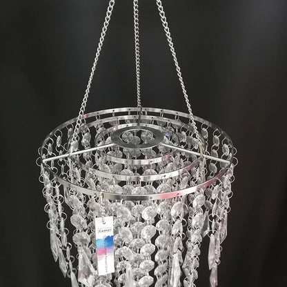 Colgador de Cadena de Cuentas Acrílicas, Marco de Centro de Mesa Cromado, Colgante de Espada, para Fiesta de Boda, 70CM, 22CM, 1 ud.