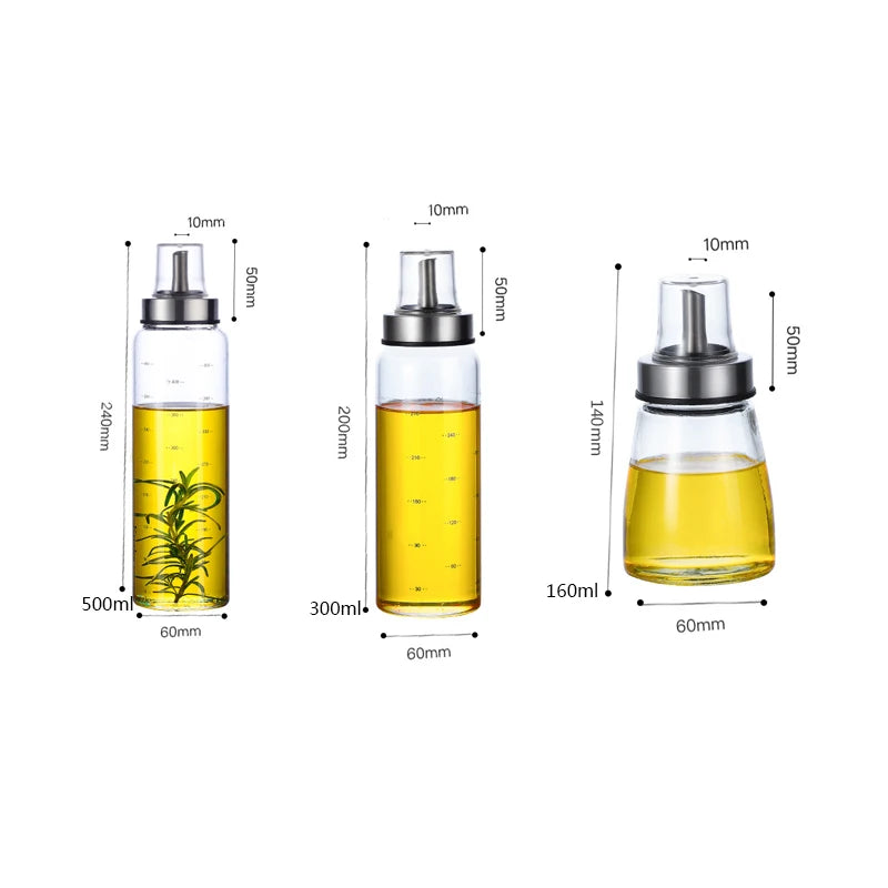 Botella de Aceite de Vidrio de Borosilicato de Alta Resistencia Holaroom, Recipiente de Almacenamiento Antigoteo para Condimentos, Tarro de Salsa de Soja, Botella de Vinagre - Accesorio de Cocina Duradero