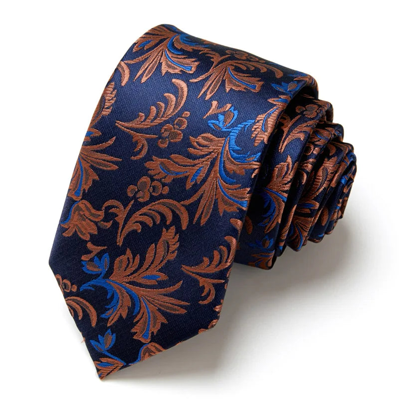 Corbata de Seda 100% para Hombre, Azul con Verde y Naranja, Ajuste Floral de Cachemira, Ideal para Boda y Trabajo