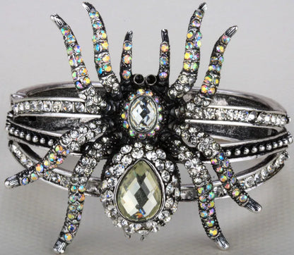 Pulsera de araña para mujer, brazalete ostentoso de Halloween, regalos de joyería para mujer, color dorado y plateado antiguo, venta al por mayor, envío directo A04