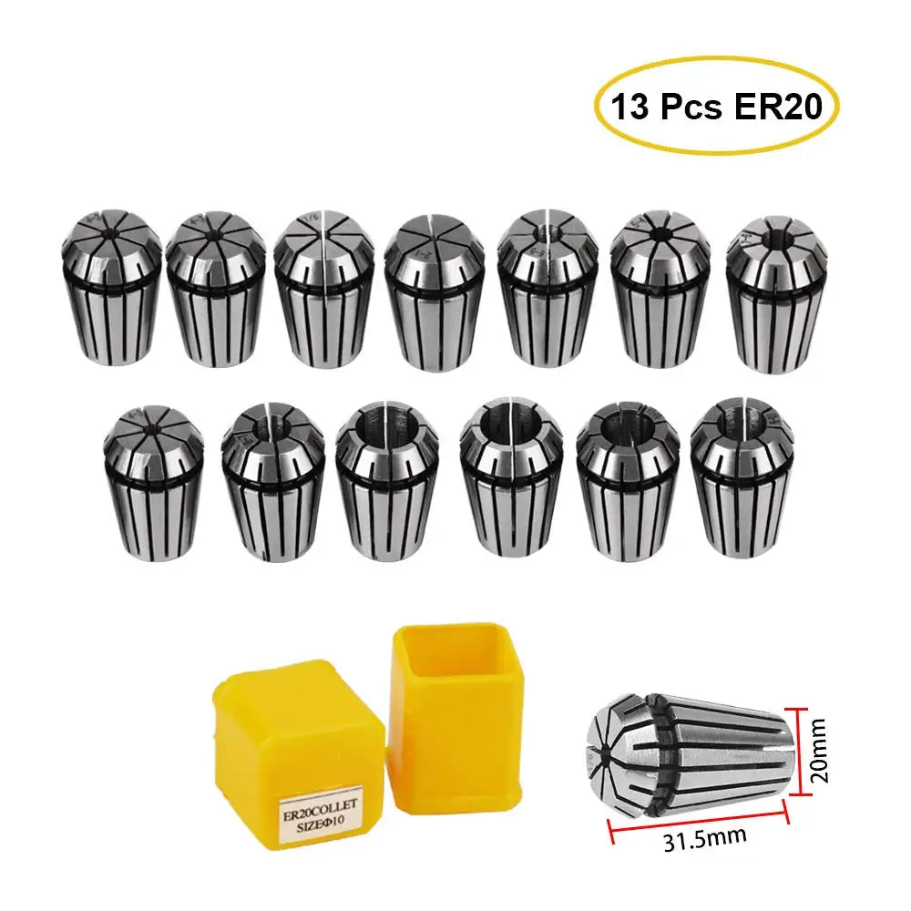 Porta Collet ER11 ER16 ER20 ER25 ER32 ER con Resorte de 0.008mm para Portaherramientas de Fresado CNC y Motor del Husillo de Máquina Grabadora