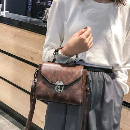 Bolso de Hombro con Diseño de Cerradura - Bolso Cruzado de Cuero PU, Estilo Casual y Elegante