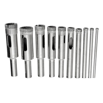 XNEMON Juego de 10 Brocas de Diamante para Taladro, 3mm-13mm, para Azulejos, Cerámica, Porcelana, Vidrio y Mármol