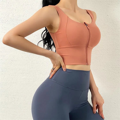 Top Deportivo de Alto Impacto para Mujer con Cierre Frontal - Bra Shockproof para Yoga, Running y Gym