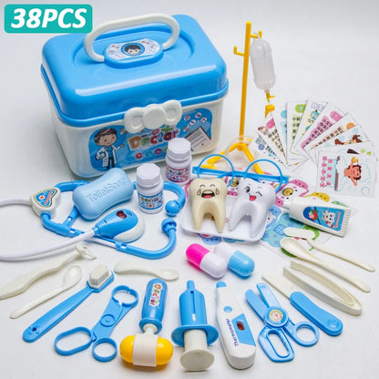 Set de Médico para Niños, Juegos de Simulación con Kit Médico y Accesorios de Enfermería, Maletín de Juguetes Educativos para Regalo Infantil