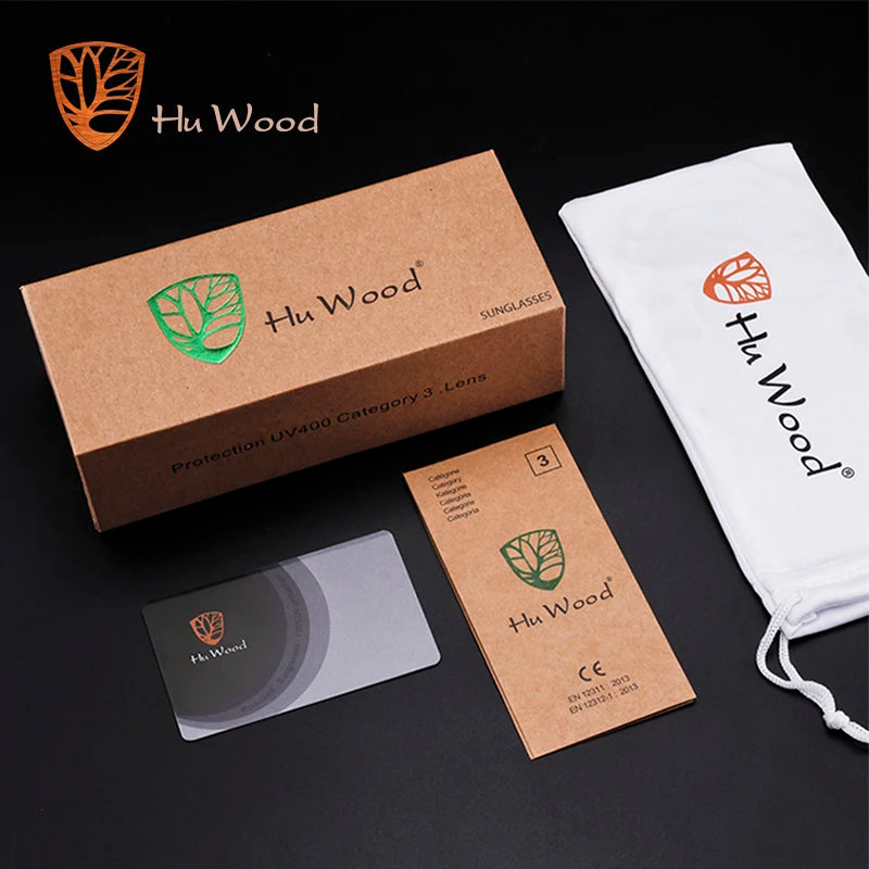 HU WOOD - Gafas de Sol Cuadradas para Hombre | Lentes Polarizadas con Protección UV400 | Moda, Espejo, Deporte y Conducción
