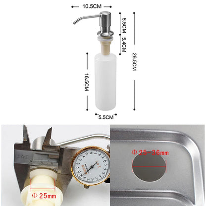 Dispensador de Jabón de Acero Inoxidable para Cocina EL8406 | Dispensador de Jabón de Encimera para Fregadero