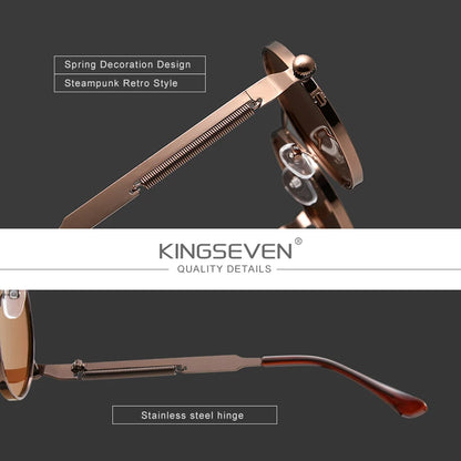 Gafas de Sol Steampunk Góticas KINGSEVEN de Alta Calidad, Polarizadas - Diseño Vintage para Hombres y Mujeres