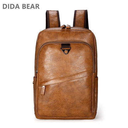 Mochila Masculina de PU de Alta Calidad, Mochila Grande para Laptop, Casual y Escolar para Adolescentes