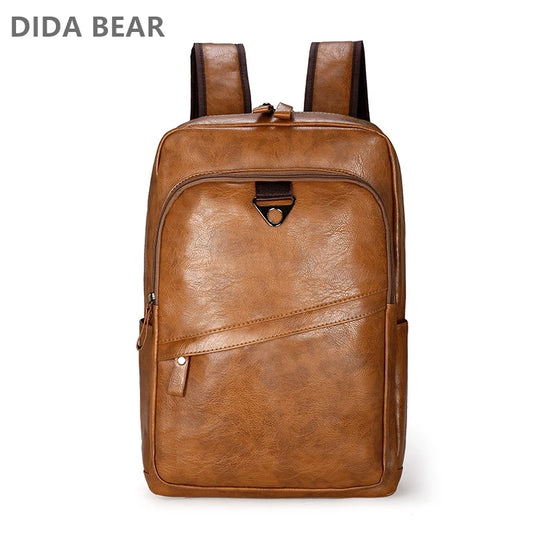 Mochila Masculina de PU de Alta Calidad, Mochila Grande para Laptop, Casual y Escolar para Adolescentes