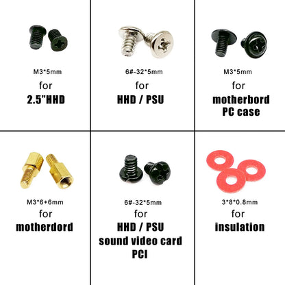 Kit de Tornillos para PC - 305/780 Piezas para Montaje de Hardware de Computadora, HDD, PSU, y Más