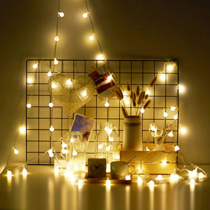 Cadena de luces LED de 3M/6M/10M, 20LED, 40LED, 80LED, para vacaciones, Navidad, boda, decoración al aire libre, funciona con batería