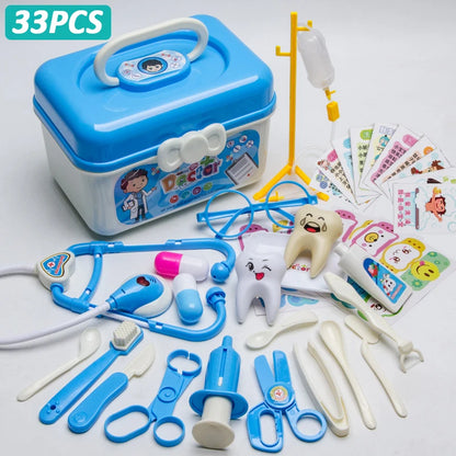 Set de Médico para Niños, Juegos de Simulación con Kit Médico y Accesorios de Enfermería, Maletín de Juguetes Educativos para Regalo Infantil