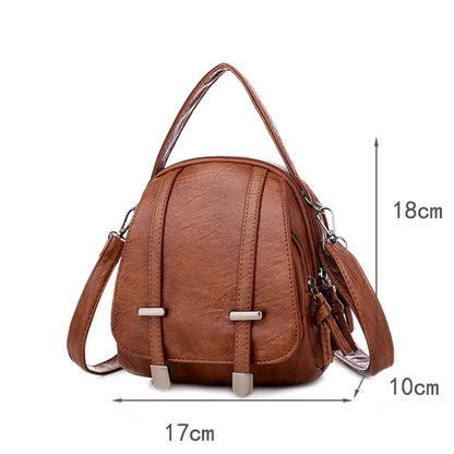 Bolso de hombro pequeño de cuero PU suave multifuncional para mujer, bolso cruzado de moda vintage, bolso de mano para teléfono celular