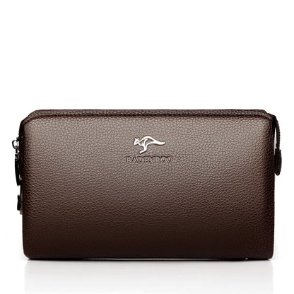 Luxury Brand Men's Wallet Leather Long Wallet  PU Leather Wallet Men Double Zipper Coin Pocket Purse Business Clutch Phone Bag