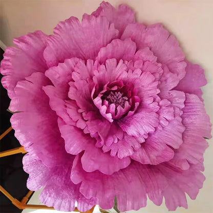 Decoración de boda de terciopelo, flor artificial grande, cabeza de peonía, bricolaje, fondo de flores de boda, decoración de pared, diseño de escenario para fiesta en casa
