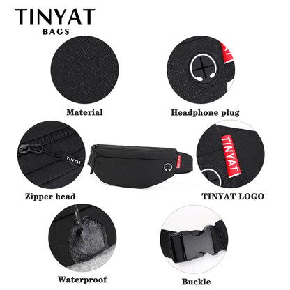 Bolso de Cintura de Gran Capacidad para Hombre – Bolsa Casual de Nylon Impermeable con Funciones Antirrobo