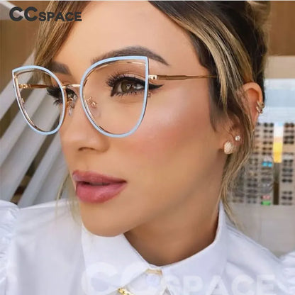 Montura de Gafas de Titanio para Hombre y Mujer, Gafas Ópticas Ultraligeras de Plástico con Forma de Ojo de Gato, a la Moda, para Ordenador, 48198