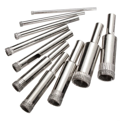 XNEMON Juego de 10 Brocas de Diamante para Taladro, 3mm-13mm, para Azulejos, Cerámica, Porcelana, Vidrio y Mármol