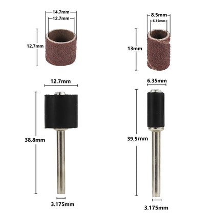 Set de Tambores de Lijado XCAN #80#100#120 con Mandril de Lijado de 6.35mm y 12.7mm para Herramientas Rotativas Dremel - Bandas Abrasivas