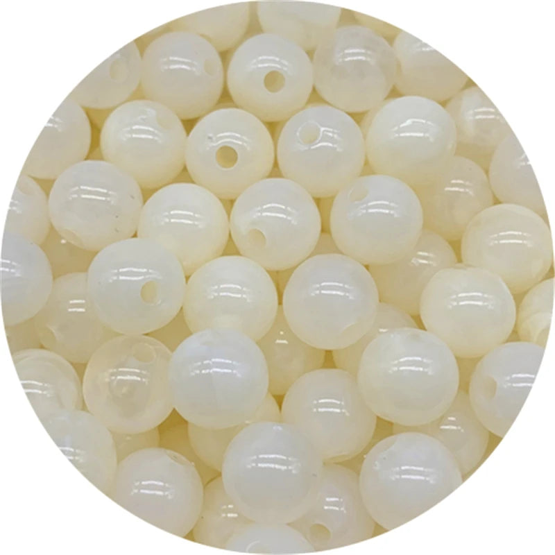 Cuentas Acrílicas Redondas para Fabricación de Joyas - Abalorios Espaciadores Sueltos (6/8/10MM)