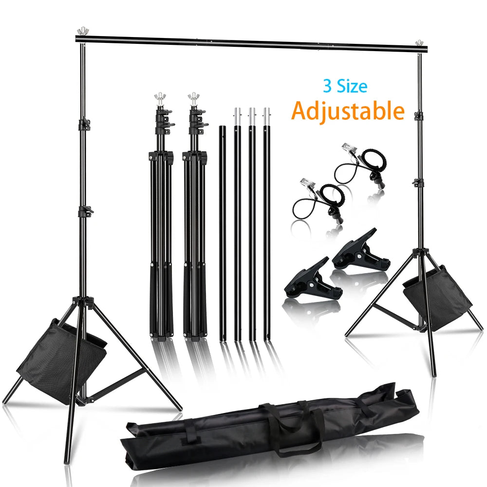 Soportes de Fondo para Fotografía - Sistema de Soporte para Telón de Fondo, Chromakey Pantalla Verde, Kits de Luz con Marco y Bolsa de Transporte
