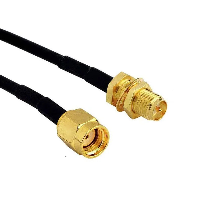 Cable de Extensión RP-SMA SMA Conector Macho a Hembra, Cable de Alimentación de Cobre para Antena WiFi y Router