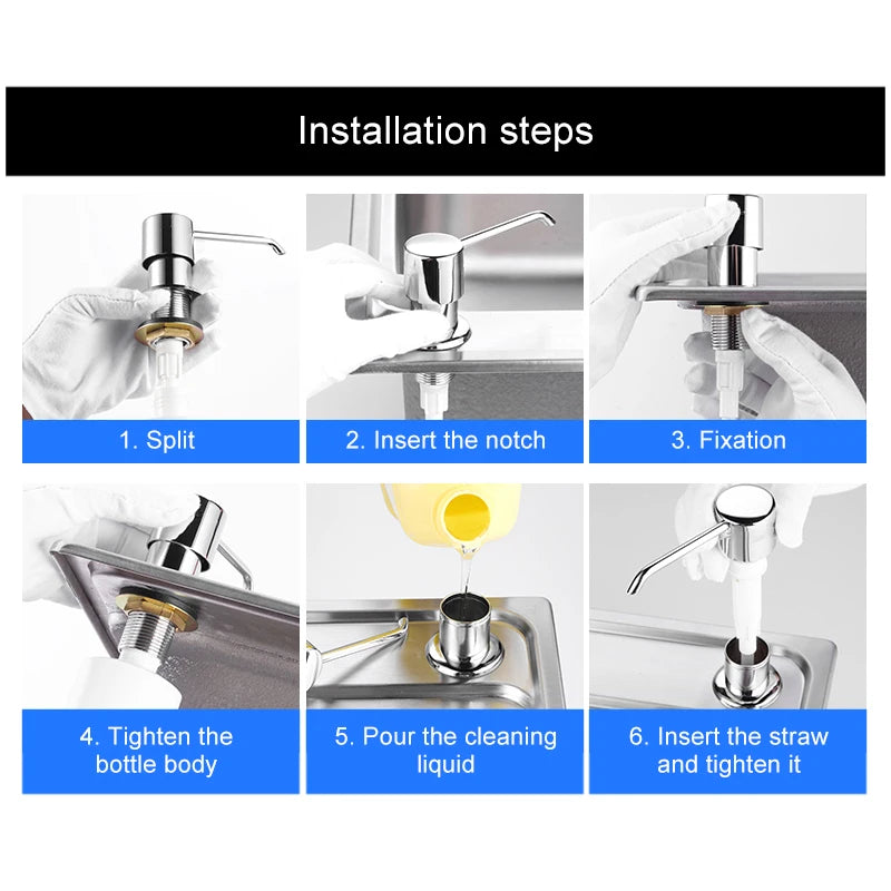 Dispensador de Jabón de Acero Inoxidable para Cocina EL8406 | Dispensador de Jabón de Encimera para Fregadero