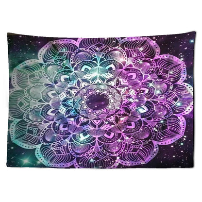 Tapiz Hippie con patrón de Mandala brillante 3D, tapiz colgante de pared, Alfombra de tela, funda de cama Bohemia, decoración del hogar