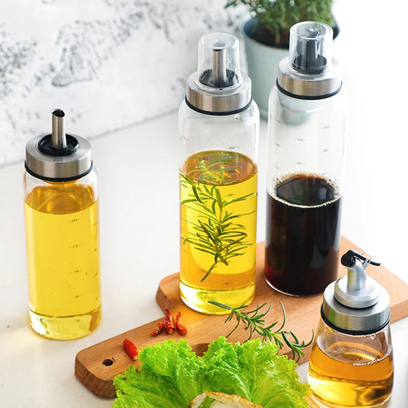 Botella de Aceite de Vidrio de Borosilicato de Alta Resistencia Holaroom, Recipiente de Almacenamiento Antigoteo para Condimentos, Tarro de Salsa de Soja, Botella de Vinagre - Accesorio de Cocina Duradero