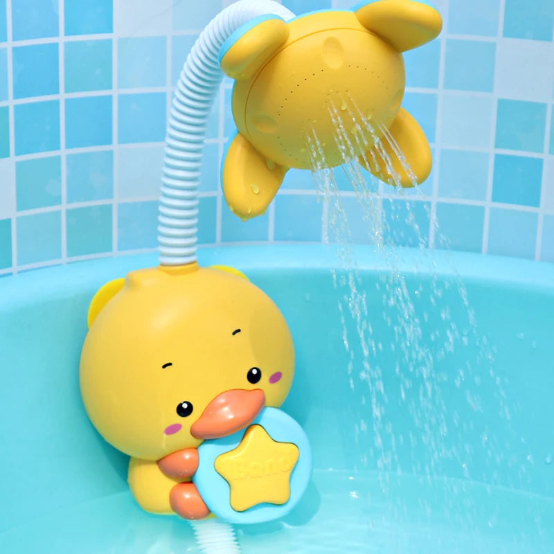 Juguetes de Baño Eléctricos para Bebés, Juego de Agua con Pato y Ducha, Grifo de Agua con Rociador, Juguete de Baño Interactivo para Niños
