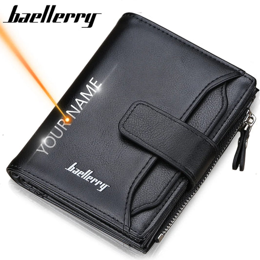Cartera Baellerry para Hombre 2024 - Diseño Corto con Cremallera, Porta Tarjetas, Monedero en Cuero PU de Alta Calidad