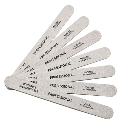 100 Piezas de Lima de Uñas de Madera 100/180 - Bloques de Pulido para Pedicura y Manicura, Archivos de Uñas para Gel UV y Tips Artificiales