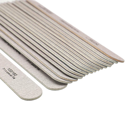 100 Piezas de Lima de Uñas de Madera 100/180 - Bloques de Pulido para Pedicura y Manicura, Archivos de Uñas para Gel UV y Tips Artificiales