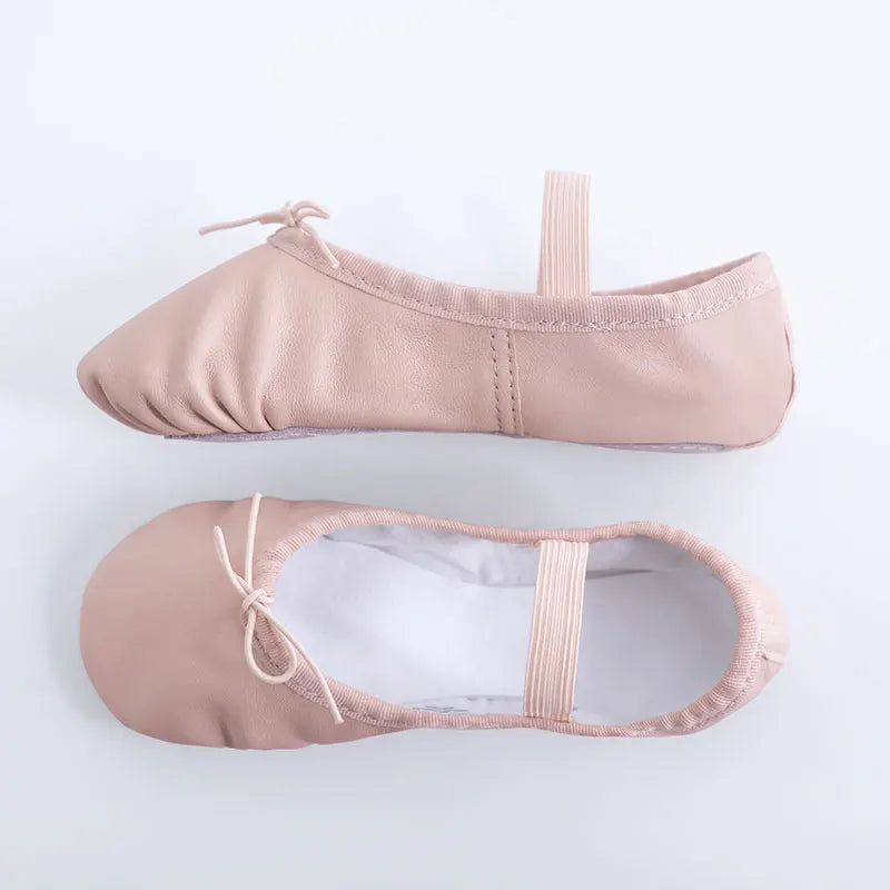 Zapatos de Ballet de Cuero Genuino - Zapatillas de Danza y Gimnasia para Mujeres y Niñas, Zapatos de Ballet de Piel de Oveja Suave con Cordones