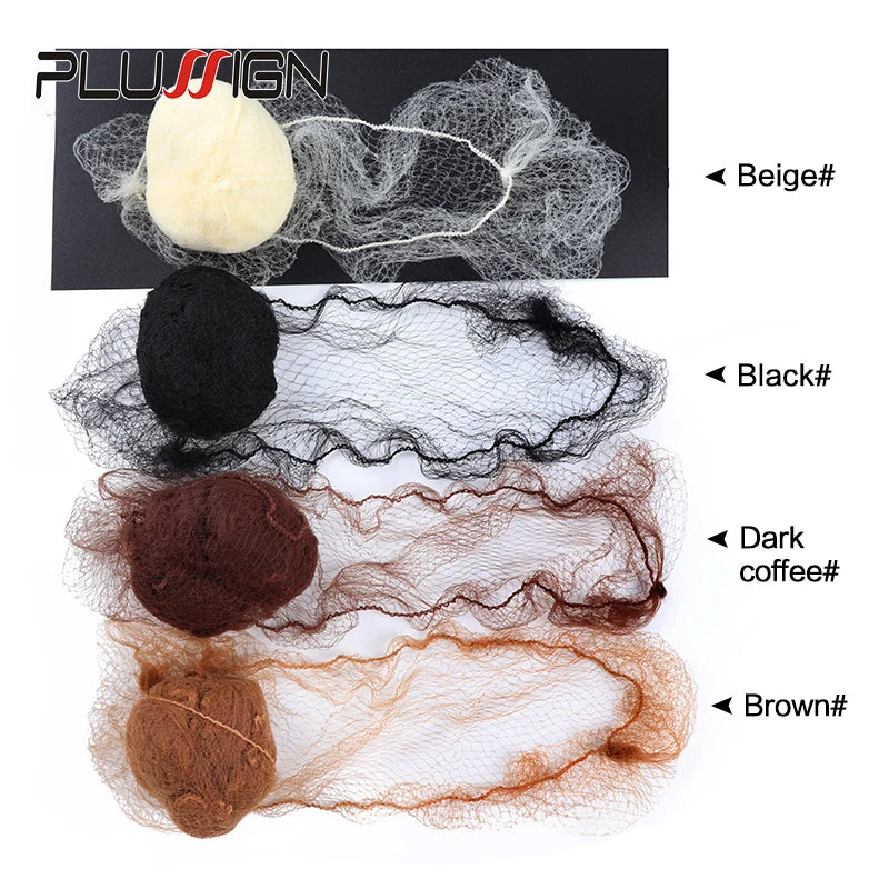 Red de nailon para el cabello, herramienta de peinado para moño, color negro, Beige y marrón, 5Mm, 20 piezas