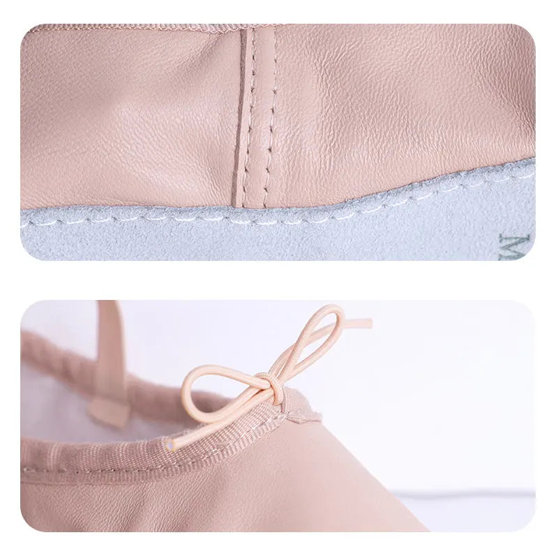 Zapatos de Ballet de Cuero Genuino - Zapatillas de Danza y Gimnasia para Mujeres y Niñas, Zapatos de Ballet de Piel de Oveja Suave con Cordones
