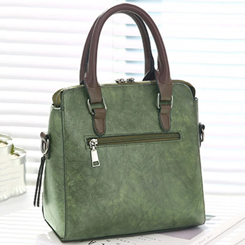 Bolsos de Mano Vintage de Cuero PU para Mujer, Bolsos Messenger, Tote, Bolsos Crossbody con Adorno de Borlas, Bolsos Boston, Venta Caliente