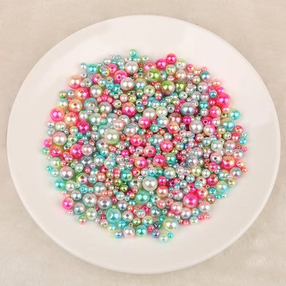 50-500 Piezas de Perlas Imitación ABS de 4mm a 10mm - Cuentas Redondas Sueltas para Joyería DIY, Collares y Pulseras