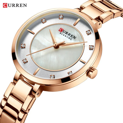 Relojes de Oro Rosa para Mujer, Accesorio de Marca Superior de Lujo, de Cuarzo, Resistente al Agua