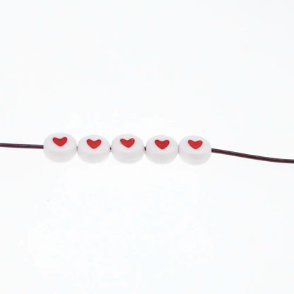 Cuentas Redondas Planas de Acrílico para Manualidades y Joyería de Moda - Corazón de Amor, 100 Piezas