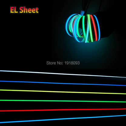 Tira LED EL de 100CM con Controlador DC-3V y 8 Colores Opcionales - Ideal para Coche, Casa, Fiesta, Exhibición, Hoteles y Bar