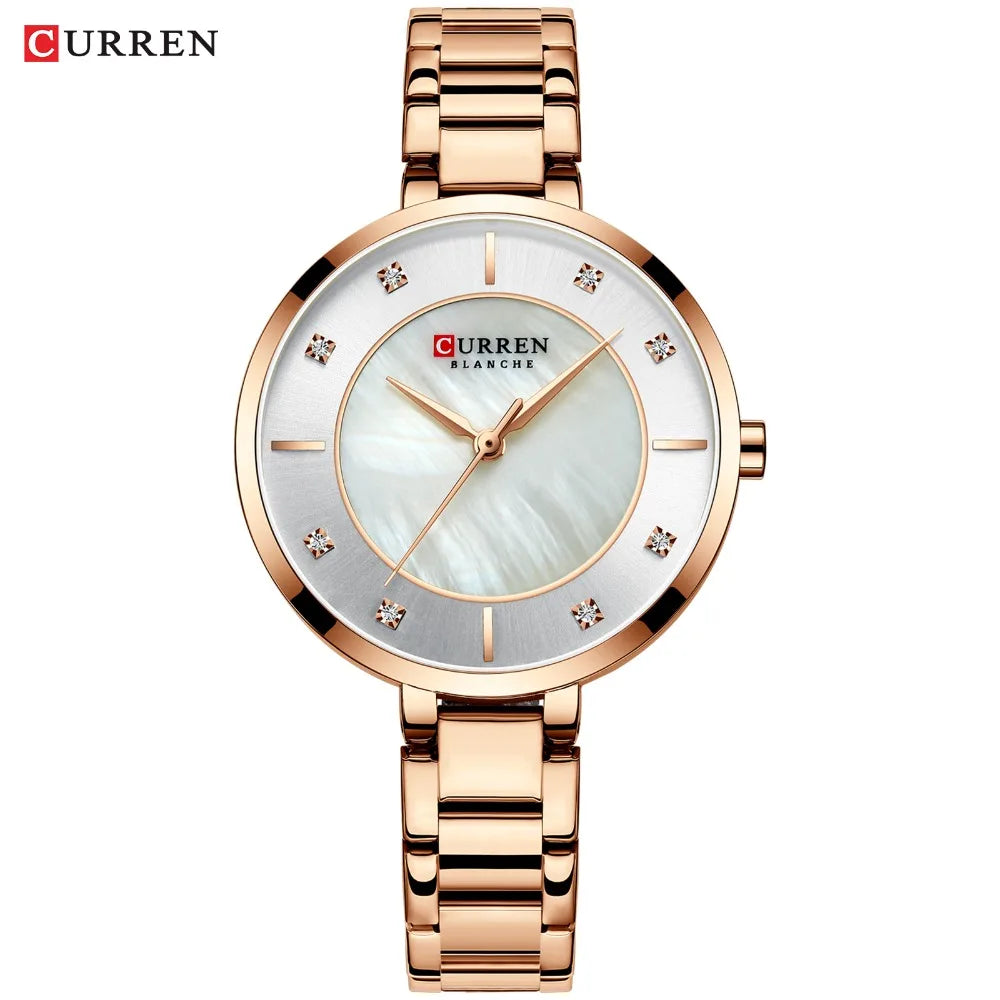 Relojes de Oro Rosa para Mujer, Accesorio de Marca Superior de Lujo, de Cuarzo, Resistente al Agua