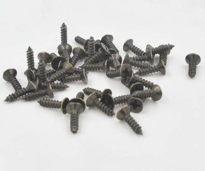 500 Pcs Tornillos de Cabeza Plana para Carpintería | Accesorios de Hardware para Muebles | 2mm a 3mm en Oro, Plata y Bronce