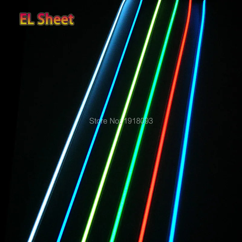 Tira LED EL de 100CM con Controlador DC-3V y 8 Colores Opcionales - Ideal para Coche, Casa, Fiesta, Exhibición, Hoteles y Bar