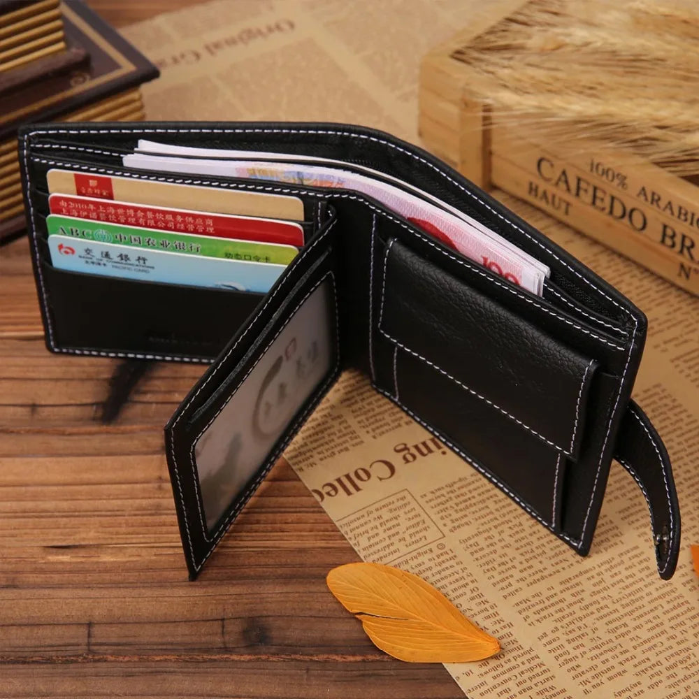 Cartera de Hombre JINBAOLAI en Cuero Genuino, Estilo Vintage con Cremallera, Alta Calidad