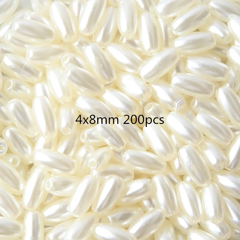 Cuentas de Perlas Imitación en Forma de Gota de Agua, Baratas y Mixtas para Joyería DIY, 1mm de Diámetro