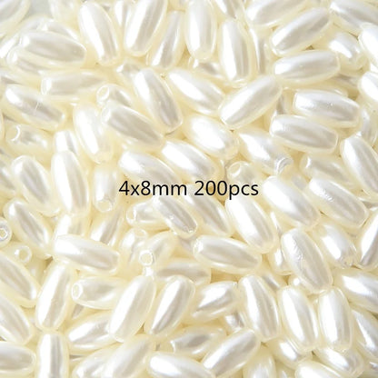 Cuentas de Perlas Imitación en Forma de Gota de Agua, Baratas y Mixtas para Joyería DIY, 1mm de Diámetro
