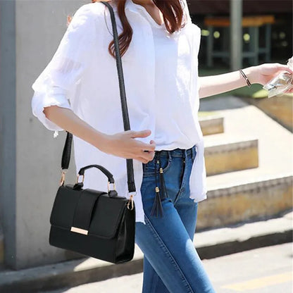 Bolso Retro para Mujer, Bandolera de Mensajero, Alta Calidad en Cuero PU, Nuevo Modelo con Solapa
