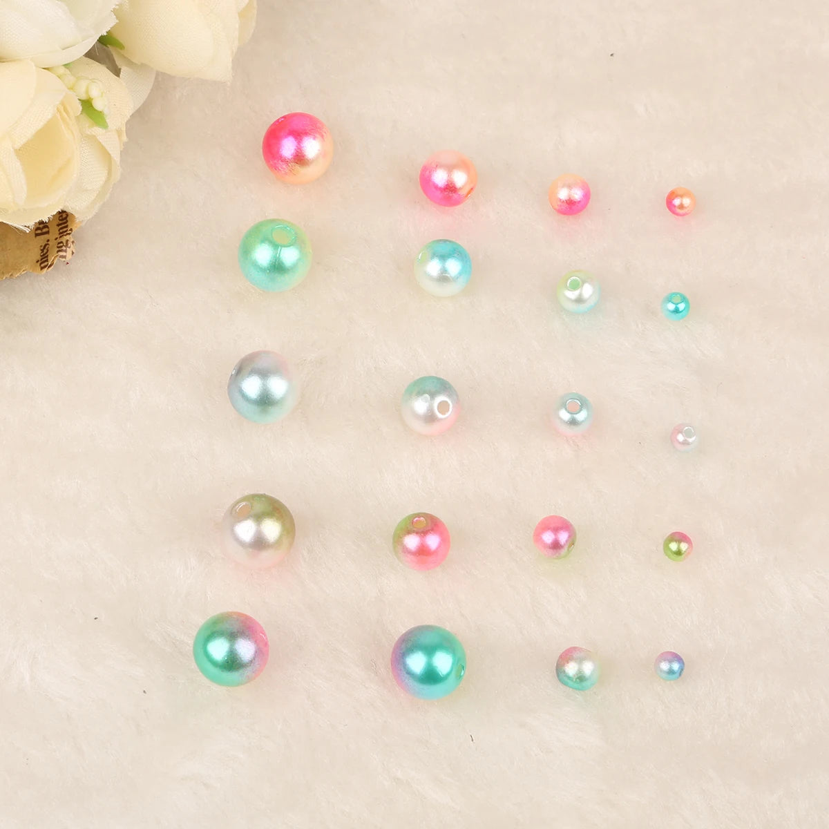 50-500 Piezas de Perlas Imitación ABS de 4mm a 10mm - Cuentas Redondas Sueltas para Joyería DIY, Collares y Pulseras